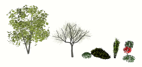 Stromy, keře a rostliny stáhneme z 3D Warehousu